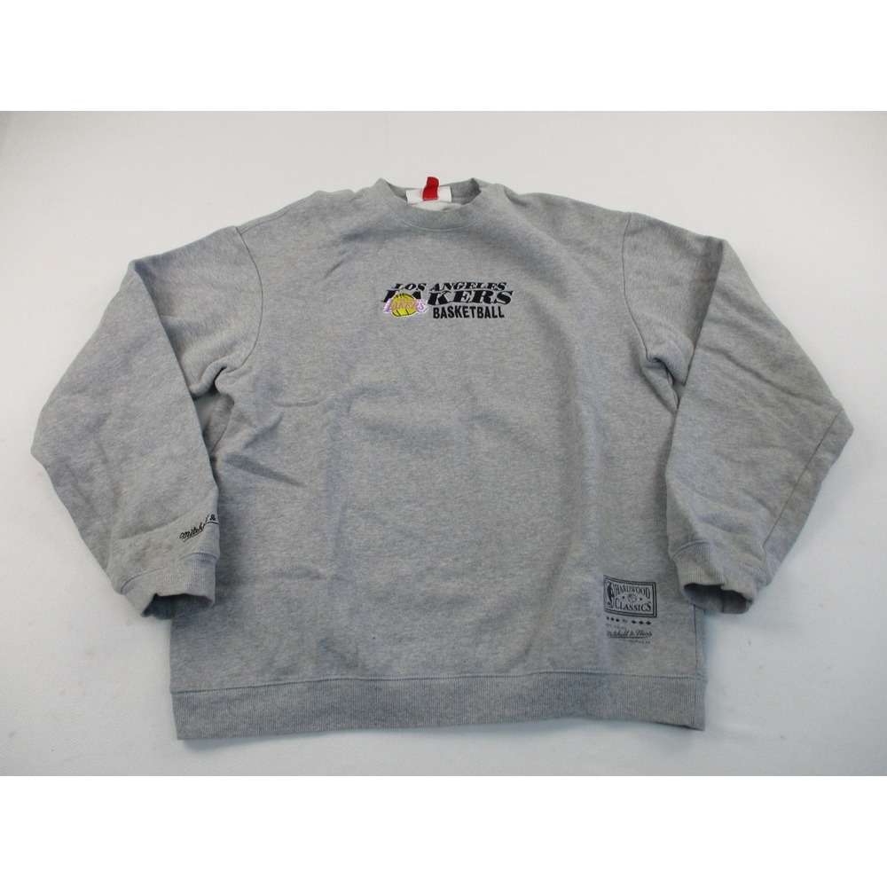 Mitchell & Ness Sweatshirt Mens M Gray Lakers Hardwood Classics Embroidered Y2K